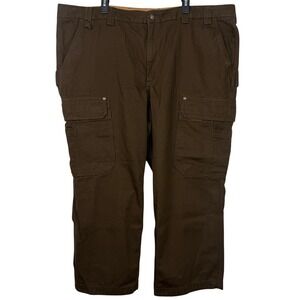 Duluth Trading Co Fire Hose Relaxed Fit Cargo Work Pants Mens 48x28 Dark Brown